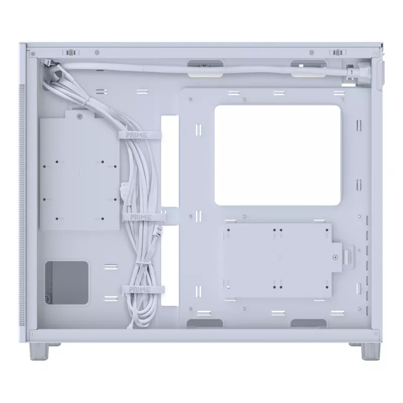 ASUS PRIME AP303 TG 90DC00V3-B39010 Midi Tower datora korpuss, ATX/Micro-ATX, rūdīts stikls, 2x USB 3.2, bez barošanas bloka, balts