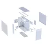 ASUS PRIME AP303 TG 90DC00V3-B39010 Midi Tower datora korpuss, ATX/Micro-ATX, rūdīts stikls, 2x USB 3.2, bez barošanas bloka, balts