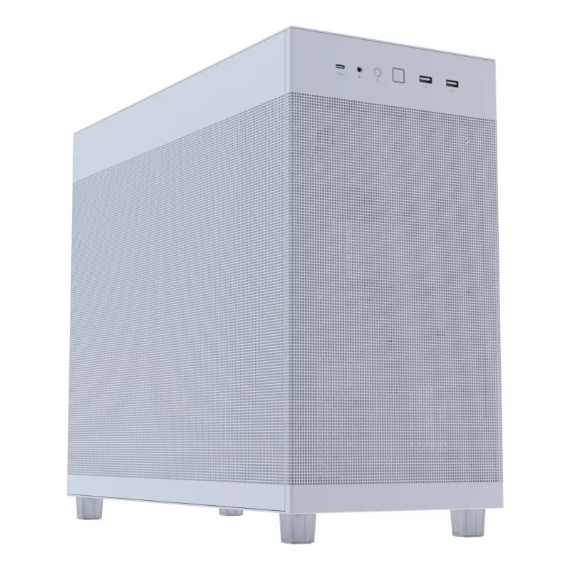 ASUS PRIME AP303 Mesh 90DC00V3-B39000 Midi Tower datora korpuss, ATX/Micro-ATX, tīklveida panelis, 2x USB 3.2, bez barošanas bloka, balts