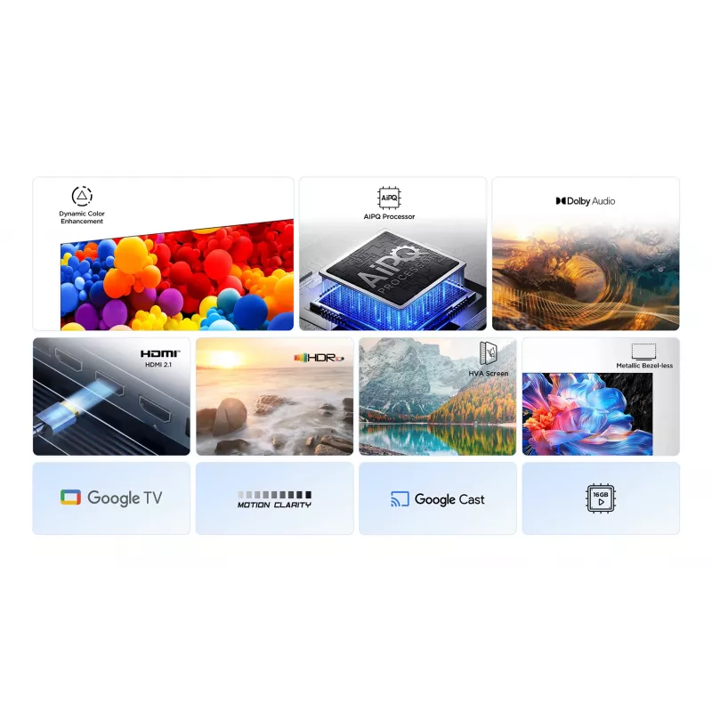 LED viedtelevizors TCL 50P69K 50 collas (127 cm) 4K Ultra HD, Direct-LED, Google TV, 3840x2160, 60 Hz, PPI 2500, 2 GB RAM, 20 W, HDMI 2.1