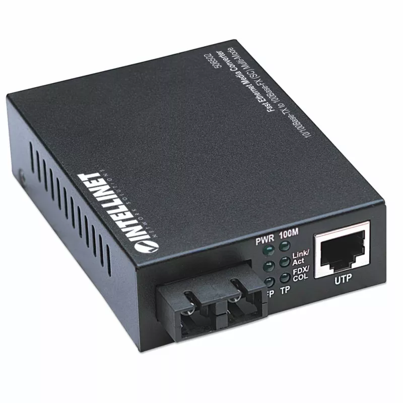 Intellinet Fast Ethernet mediju pārveidotājs, 10/100Base-Tx uz 100Base-Fx (SC) vairākrežīms, 2 km