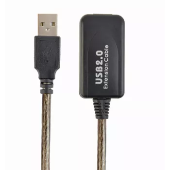 GEMBIRD aktīvs USB 2.0 pagarinātāja kabelis, 10m - Melns
