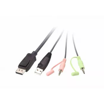 KVM slēdzis ATEN CS22DP-AT 2-portu USB DisplayPort, 4K@30Hz, USB-A konsole, audio, 1.2 m kabelis