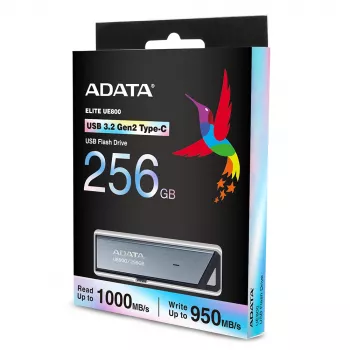 ADATA UE800 USB zibatmiņa 256 GB USB Type-C 3.2 Gen 2 Sudrabs