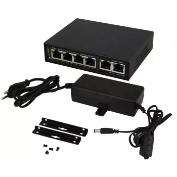 PULSAR Gigabit PoE Slēdzis SG-64 — 4 PoE Porti, 2 Uplink Porti