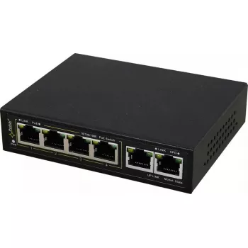 PULSAR Gigabit PoE Slēdzis SG-64 — 4 PoE Porti, 2 Uplink Porti