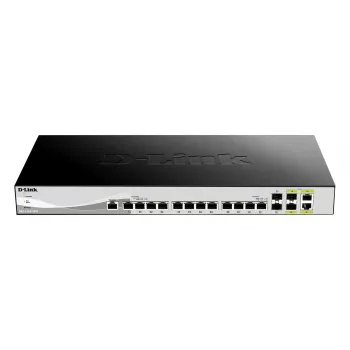 D-Link DXS-1210-16TC/E pārvaldāms L2 tīkla slēdzis 10G Ethernet (100/1000/10000) pelēks