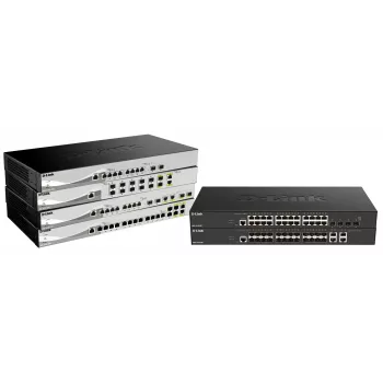 D-Link DXS-1210-16TC/E pārvaldāms L2 tīkla slēdzis 10G Ethernet (100/1000/10000) pelēks