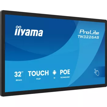 iiyama ProLite TW3226AS-B3P 31.5 inch skārienekrāna displejs, Full HD, LED, 430 cd/m², Android 14, PoE, Wi-Fi, 24/7