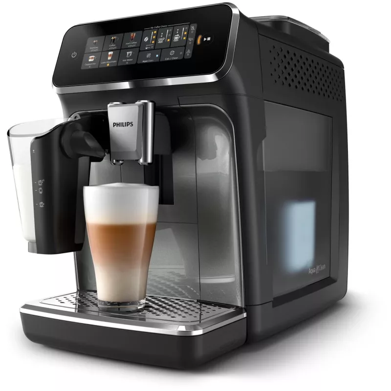 Kafijas automāts Philips EP3349/70 – pilnībā automātisks, 15 bāri, 275 g pupiņu tvertne, keramikas dzirnaviņas, piena tvertne