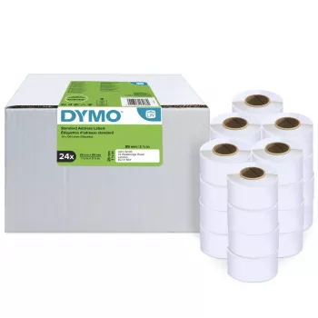 DYMO Autentiskās LabelWriter adrešu etiķetes | 28mm x 89mm | 24 ruļļi pa 130 Easy-Peel etiķetēm (3120 etiķetes) | Pašlīmējošas | LabelWriter etiķešu printeriem