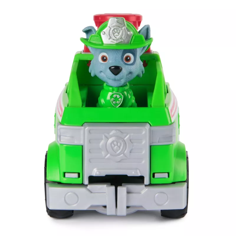 Spin Master PAW Patrol Rocky Rescue Fire Tanker rotaļu ugunsdzēsēju mašīna ar Rocky figūriņu un satveršanas ķepu, 3+ gadi