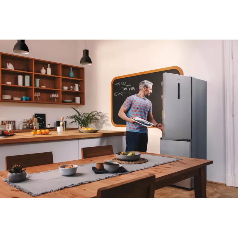 Gorenje Kombinētais ledusskapis NRK619CAXL4 SI, 304 L, SN-N, 6 kg/24h, C, Fresh zone nodalījums, Pelēks