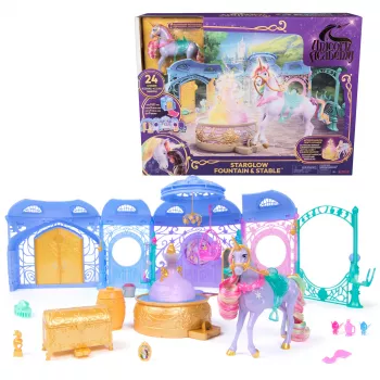 Spin Master Unicorn Academy Starglow Strūklaka un Stallis Rotaļu Komplekts ar Gaismu un Skaņu