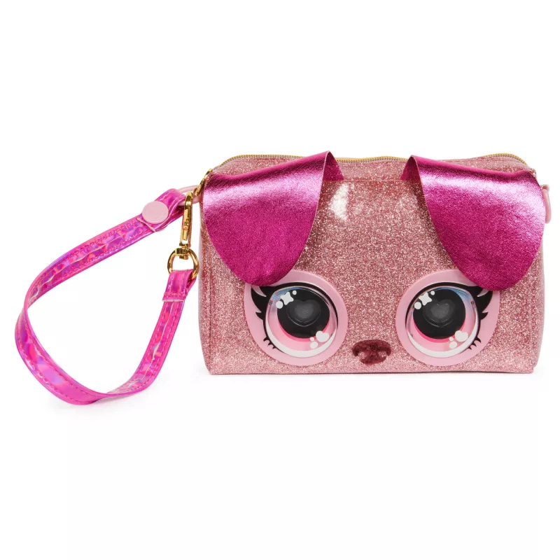 Purse Pets Keepin’ It Clutch Dazzling Diva Kucēns – Rotaļlietu rokassomiņa ar mirdzošām acīm, bērniem no 4 gadiem