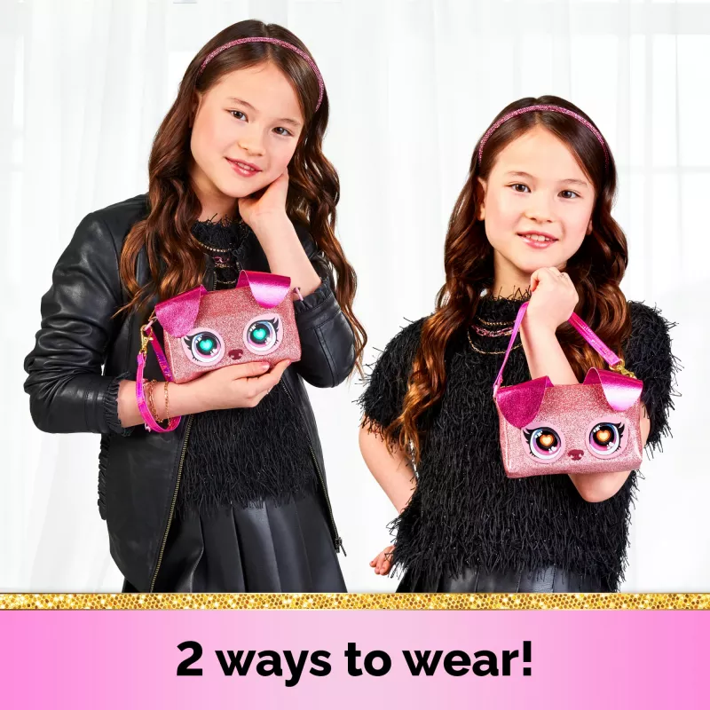 Purse Pets Keepin’ It Clutch Dazzling Diva Kucēns – Rotaļlietu rokassomiņa ar mirdzošām acīm, bērniem no 4 gadiem