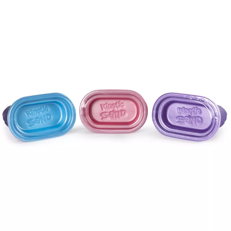 Kinetic Sand Shimmer 3 komplekts ar veidnēm, 12 oz, bērnu kinētiskās smiltis
