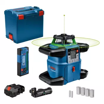 Rotējošais lāzers Bosch GRL 650 CVHG Professional 18 V ar zaļu lāzera līniju, L-BOXX