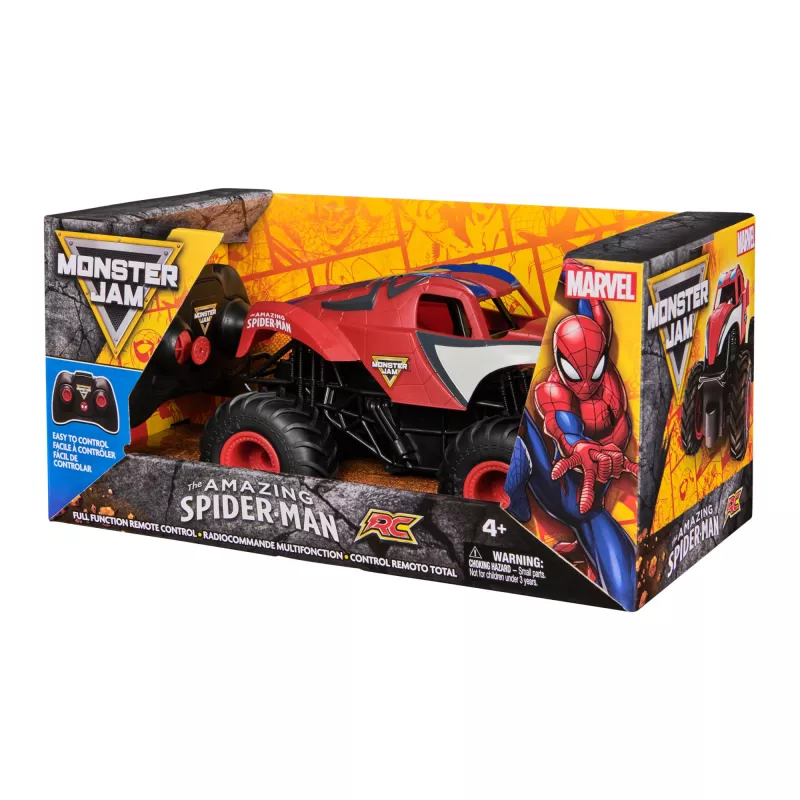 Spin Master Monster Jam Marvel Zirnekļcilvēks RC Monster Truck, 1:24 mērogs, rotaļlieta zēniem un meitenēm no 4 gadiem