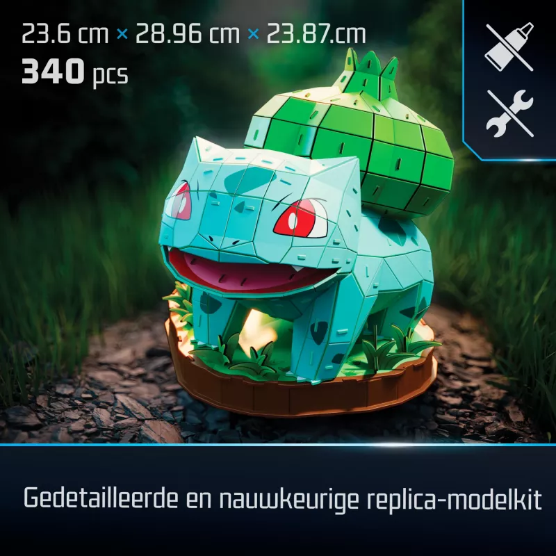 Spin Master 4D Build Pokémon Bulbasaur 3D modeļu komplekts 6075062, 12+ gadi