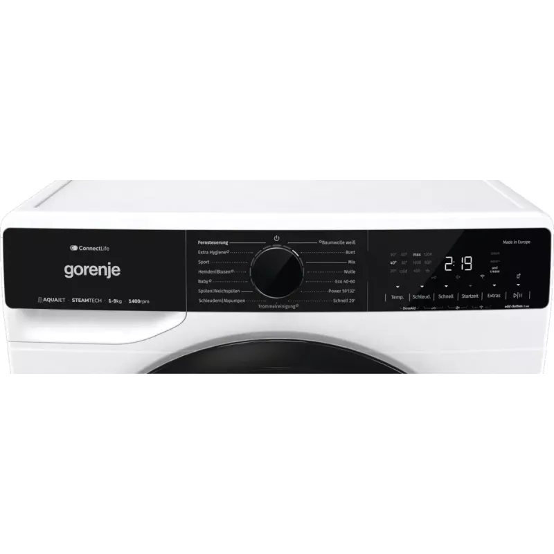 Veļas mazgājamā mašīna Gorenje G600 WPNA94A1TS priekšējā ielāde 9 kg 1300 RPM Balta A
