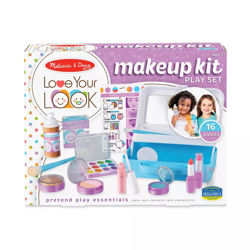 Melissa & Doug Love Your Look Liekas Grima Komplekts – 16 detaļas bez traipu rotaļām (NAV ĪSTI KOSMĒTIKAS LĪDZEKĻI)