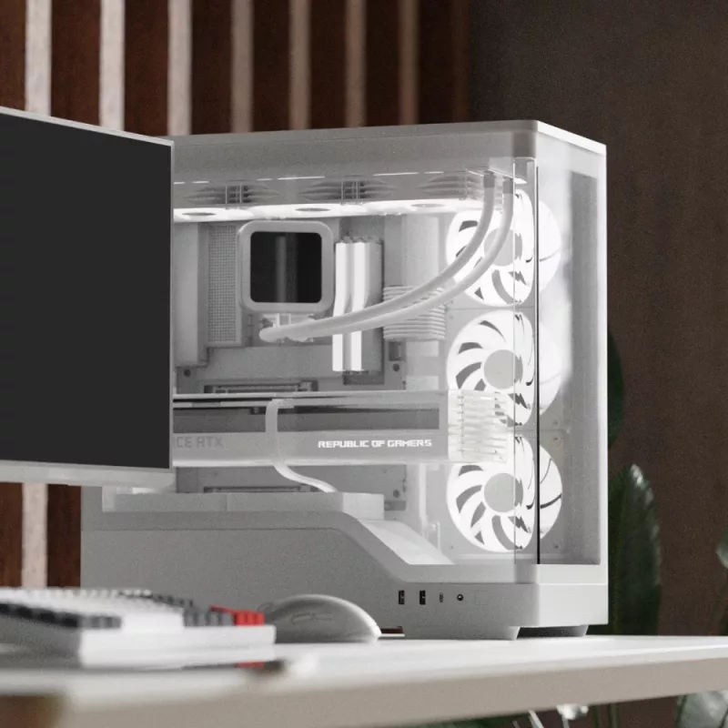 PC korpuss AEROCOOL Geh Midi P500A White — vidējais tornis ATX, balts