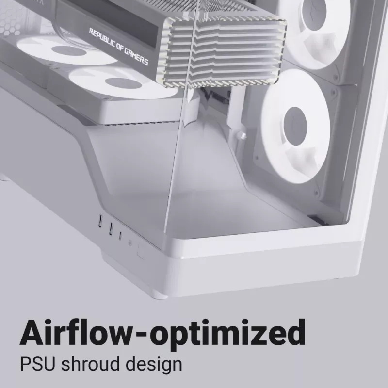 PC korpuss AEROCOOL Geh Midi P500A White — vidējais tornis ATX, balts