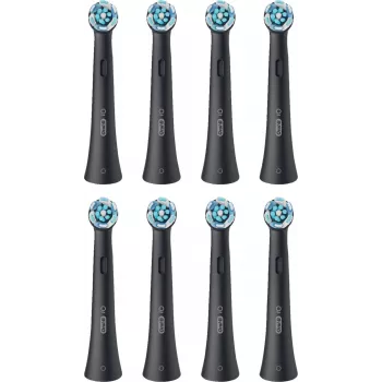 Oral-B iO Ultimate Clean nomaināmās birstes galviņas — 8 iepakojums, Melns, izcilai aplikuma noņemšanai