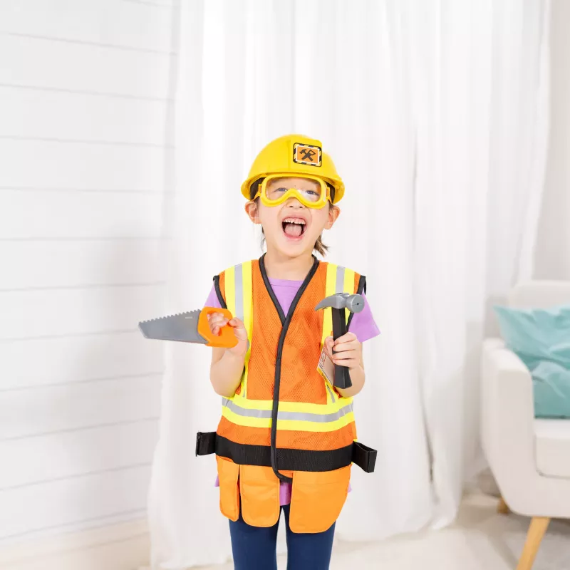 Melissa & Doug Būvstrādnieka lomu spēles kostīmu komplekts (6 daļas)