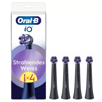 Oral-B iO Radiant White nomaināmās birstes galviņas, 4 iepakojumā, melnas