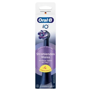 Oral-B iO Radiant White nomaināmās birstes galviņas, 4 iepakojumā, melnas