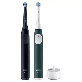 Elektriskā zobu birste BRAUN Oral‑B iO Series 2 Duo melna/zaļa, uzlādējama, modelis 62418