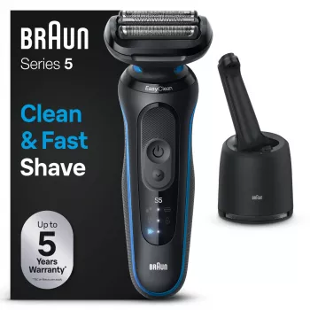 Braun Series 5 52-B7000cc Skūšanās mašīna ar trimmeri, melna, Li-Ion akumulators