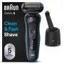 Braun Series 5 52-B7000cc Skūšanās mašīna ar trimmeri, melna, Li-Ion akumulators