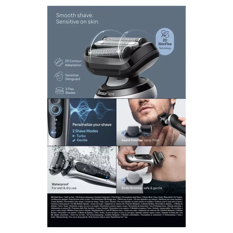 Foil skuveklis Braun Series 6 62-S7650cc Sudraba Litija-Jona Akumulators