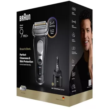 Foil skuveklis Braun Series 9 Pro+ 9660CC Melns Sudrabs Nerūsējošs Tērauds