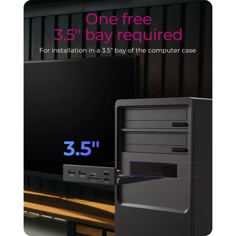 Icybox priekšējais panelis 61169 3,5 collu nodalījumam