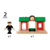 Ravensburger – BRIO Dzelzceļa stacija ar ierakstu un atskaņošanu, 3 daļas, AA baterija, melns/zaļš/sarkans
