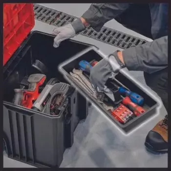 Instrumentu kaste Einhell E-Case L Polipropilēns Melna Sarkana 41.5x27.3x32 cm