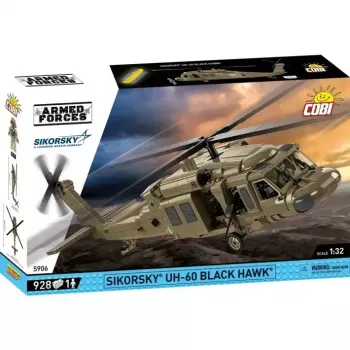 Konstruktors Cobi Sikorsky UH-60 Black Hawk 928 bloki, modelis COBI-5906