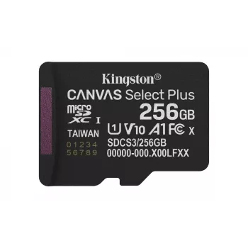 Kingston Technology 256GB microSDXC Canvas Select Plus Gen3 150R A1 bez adaptera