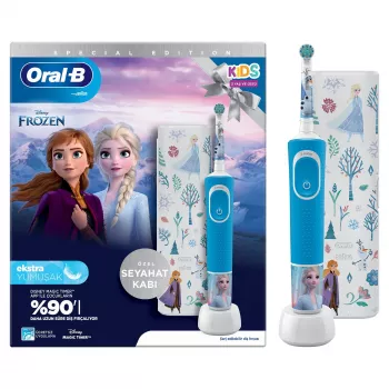 Oral-B Vitality Pro Frozen bērnu rotējošā-oscilējošā zobu birste, melna, pelēka
