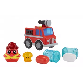 MGA Entertainment DohKins Ugunsdzēsēju mašīna un ugunsdzēsējs, modelēšanas māla rotaļlietu komplekts, daudzkrāsains, bērns, zēns/meitene, 3+ gadi