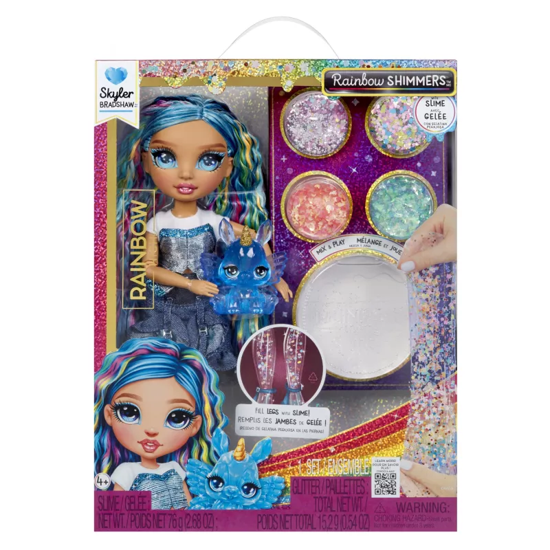 Rainbow High Rainbow Shimmers ar Slime Leļļu Modeļlelle - Skyler (zila)