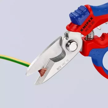 Knipex 95 05 20 SB knaibles, nerūsējošais tērauds, plastmasas rokturis, zils/sarkans