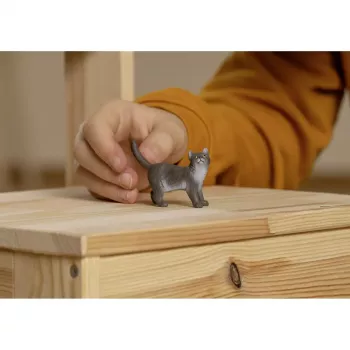 Schleich Britu īsspalvainais kaķis modelis 13973, brūni pelēks, 3+ gadiem