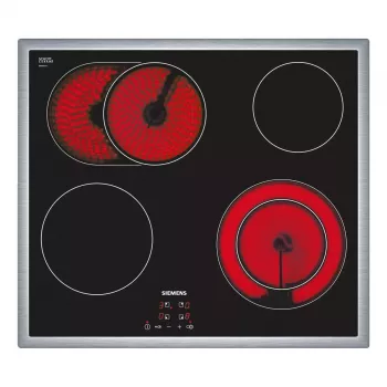 Siemens ET645HN17E iebūvējamā stikla keramikas plīts virsma, melna, 4 zonas
