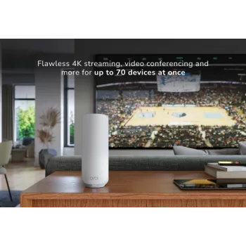 NETGEAR Orbi 370 papildsatelīts - Dual-band Wi-Fi 7, balts, iekšējās antenas