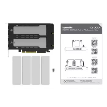 Icy Dock ExpressSlot Elite MB842MP-B — PCIe karstās maiņas 2,5 collu diska slots, melns/sudrabs